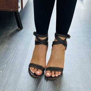 PINKO heel wrap around sandals brown size 40 9.5 US